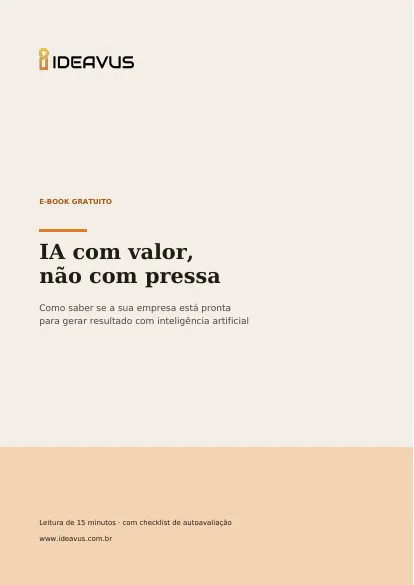 Capa do e-book IA com valor, não com pressa